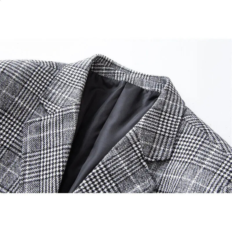 Business Dinner Gentleman Slim Group Dress Fashion Men British Style Man Plaid Blazer 251023