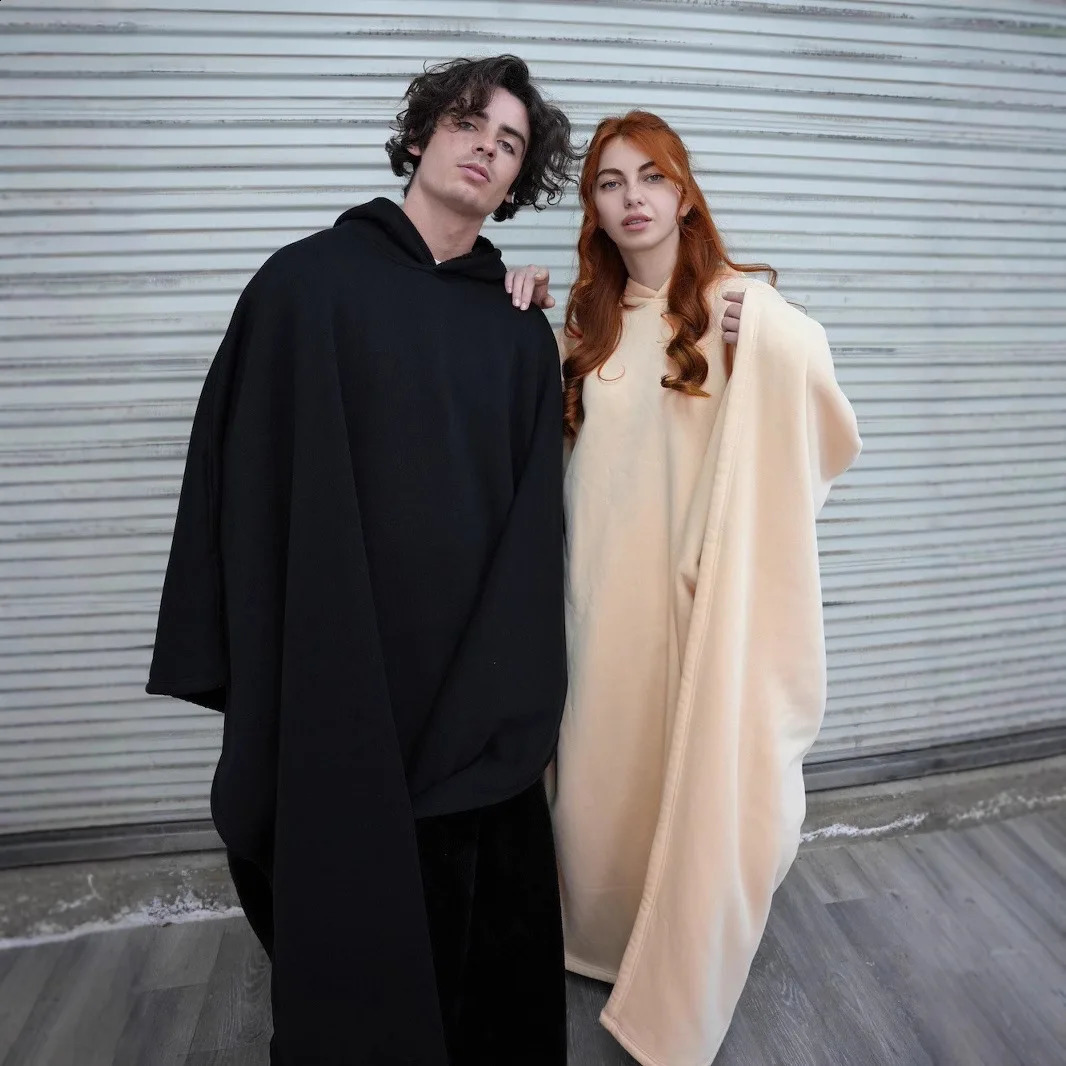 Autumn Winter Women Long Cloak Capes Solid Color Hooded Casual And Men Elegant Comfortable Warm Regular Standard Fit 251021