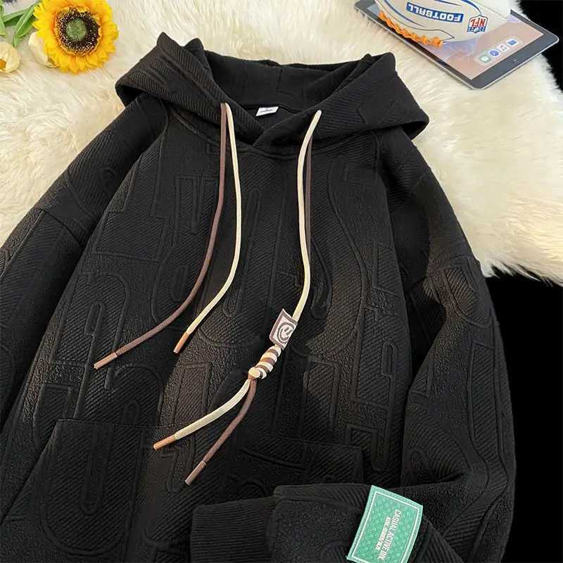 Autumn Mens Sweatshirts Long Sleeve Solid Crewneck Hoodie Male Turtleneck Streetwear Winter Warm Jacket Sport CoatsT251023
