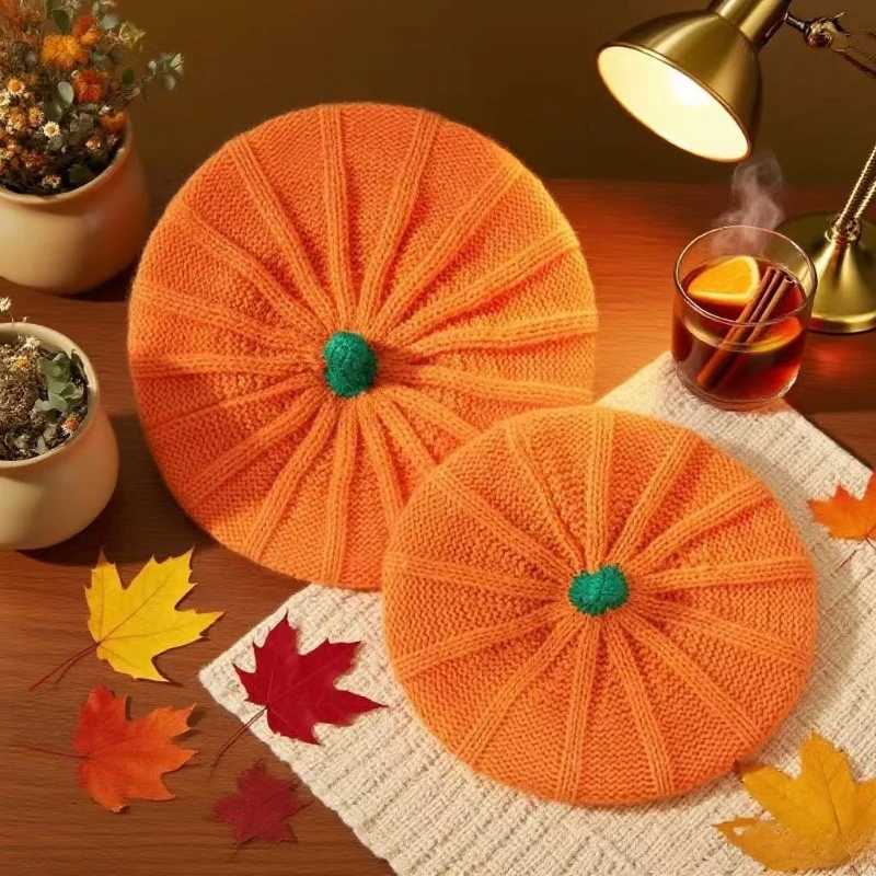 Halloween Pumpkin Beanie Family Matching Knitted Hat for Christmas Thanksgiving Fall Winter PartyW251023