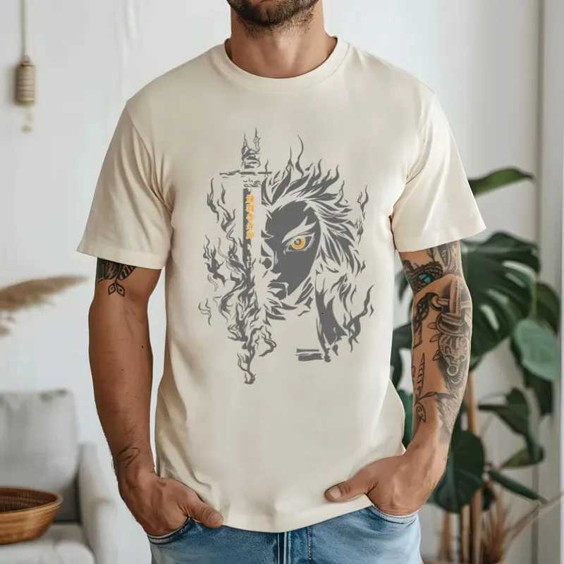 Anime Rengoku Kyojuro Demon Slayer T Shirt Summer Cotton Men Women Streetwear Casual Trend Short Sleeve Couple Hip HopXJ251023