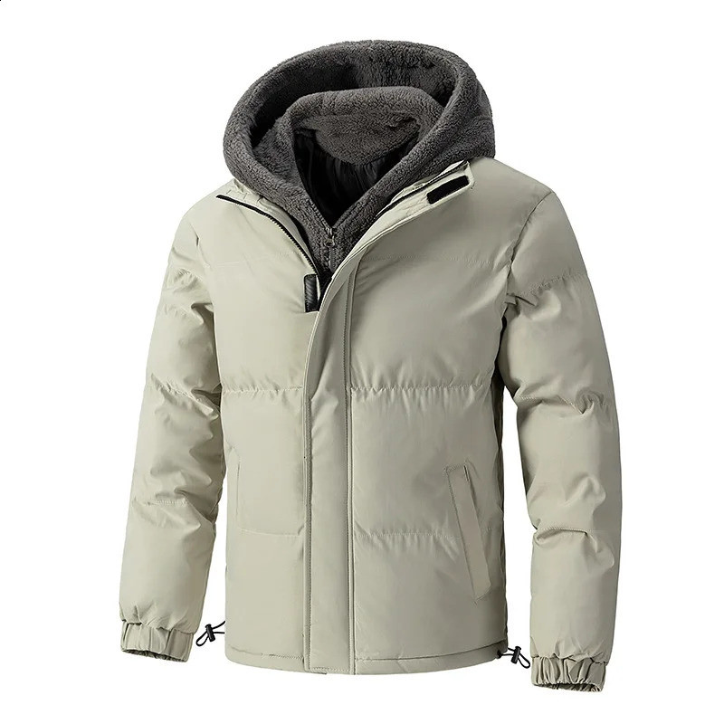 Winter thick plus size warm mens twopiece trendy cotton jacket with loose zipper and casual for men 251023
