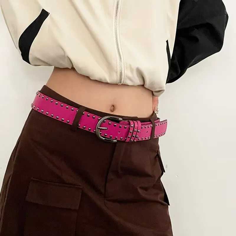 New style rivet black punk style needle buckle belt versatile and highend for women Y2k belt mens and womens denim beltXJ251023