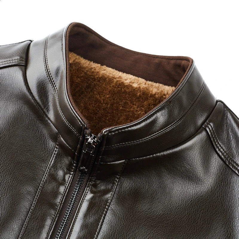 Leather Jacket Mens Autumn Winter Add Villus Korean High Street Fashion PU Clothing Business Match Casual Male Coat Streetwear 251023