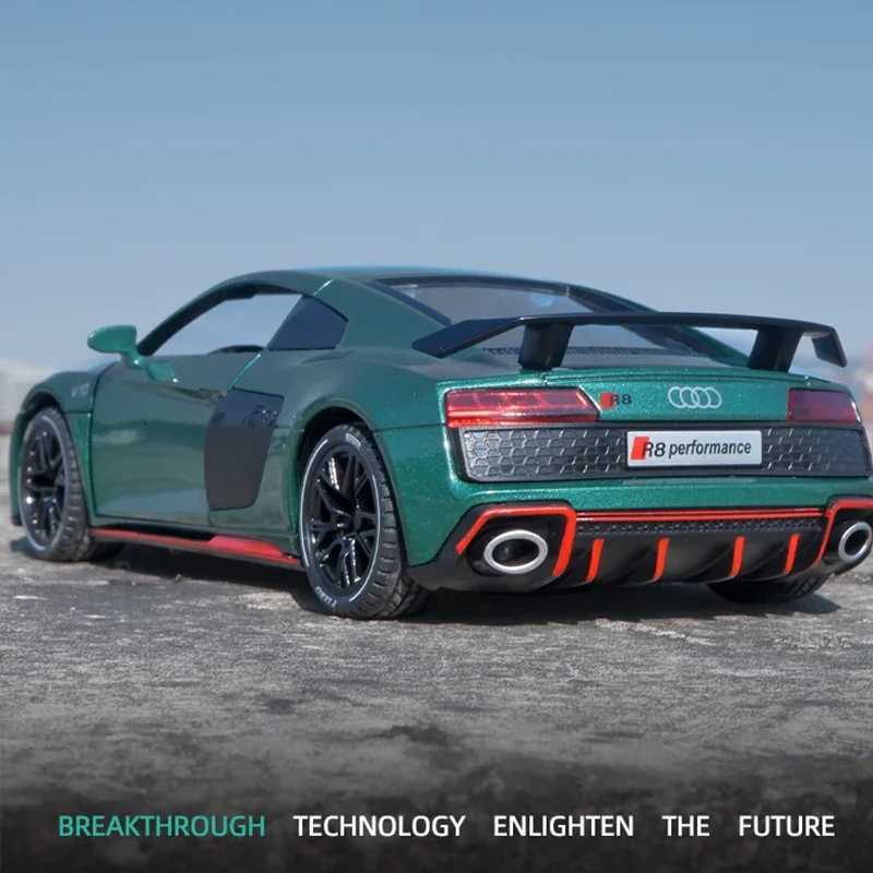124 Audi R8 V10 Plus Sports Car Model Simulation Alloy Super Toy Car Kids Boy Gift Collection Miniature Car Toys Pull BackT251023