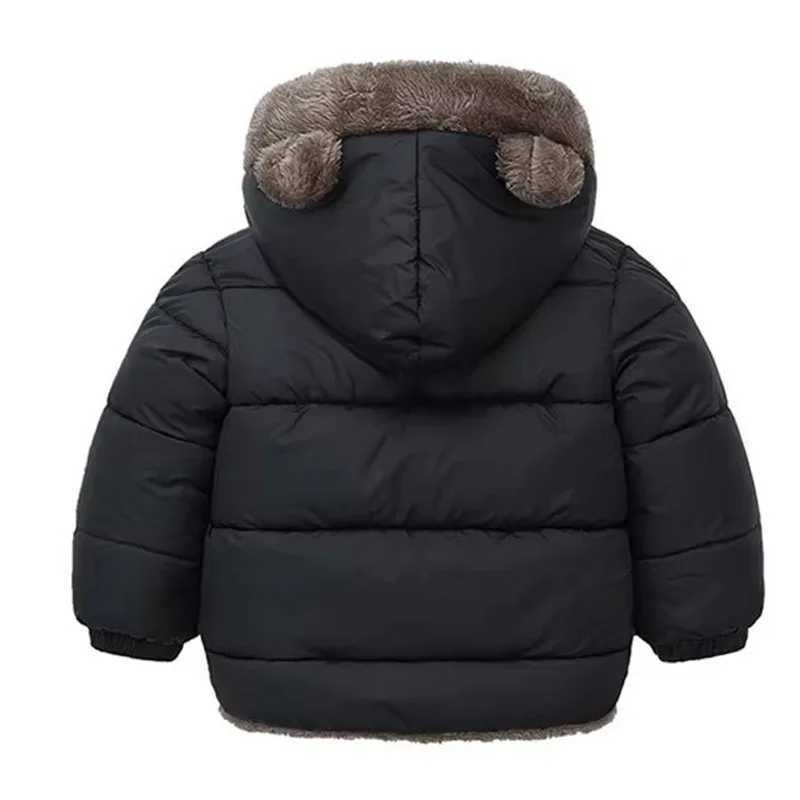Kids Lambwool Down Coats Boys Girls Winter Thicken Warm Jackets Children Hooded Cute Ears Outerwear Toddler Fleece Clothes 26Y Y251023