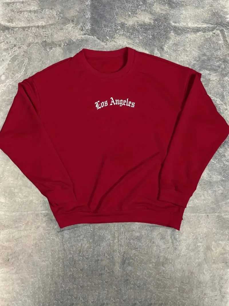 The new mens roundneck hoodie for Spring and Autumn 2025 features street fashion and soft 3D letter pattern printingT251023