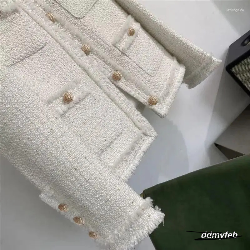 Ladies Jacket: Elegant Women's Short Tweed Coat - French Style, Casual Outerwear, High-Quality Fabric For Daily Use Ddmyfeb