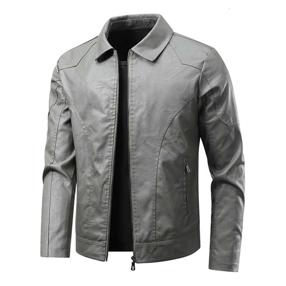 Vintage PU Jacket Men Motorcycle Biker Coat Plus Szie 8XL Fashion Casual Cargo Jacket Male PU Coat Black W251023