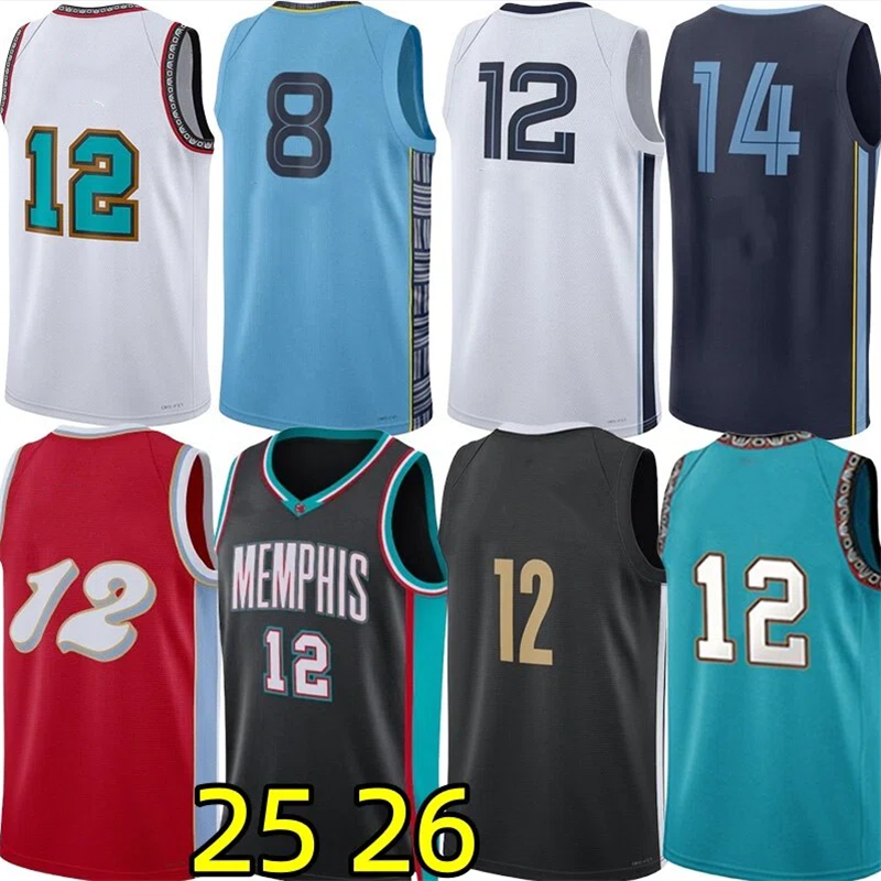 25 26 MEM Ja Morant Basketball Jerseys Grizzliess Jaren Jackson jr. Zach Edey Jaylen Wells Brandon Clarke GG Jackson Caldwell Pope Scotty Pippen Ty Jerome City Jersey