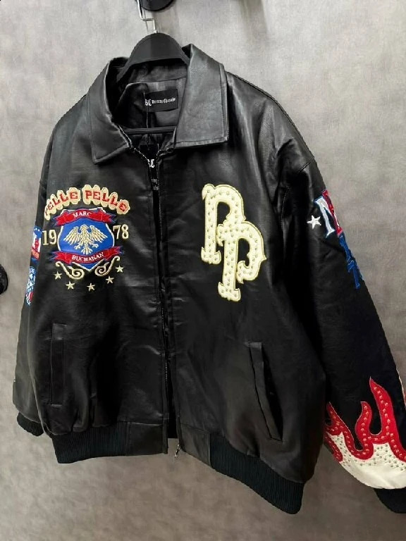 American Vintage Leather Jackets Y2K Clothes Men Women Hip Hop Letter ed Patches Oversized Rock Motorcycle Coat 251023
