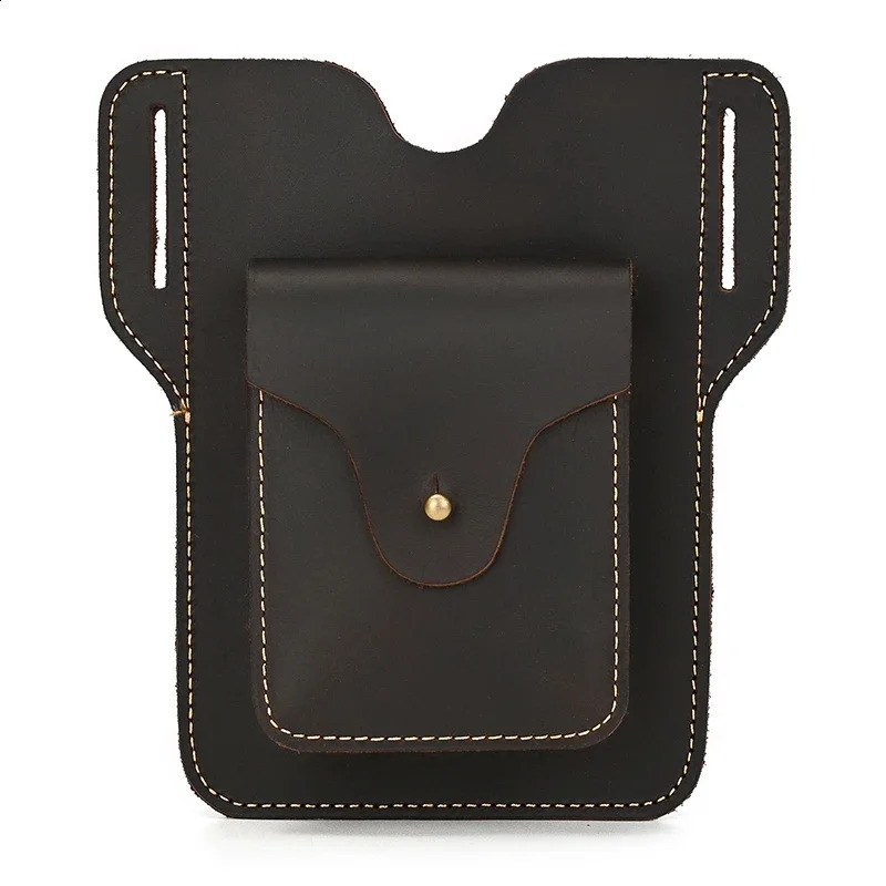 Waist Bag Genuine Leather Phone Belt Pouch Crazy Horse Leather Mens Waist Pack Real Leather Tactical waist pack251023