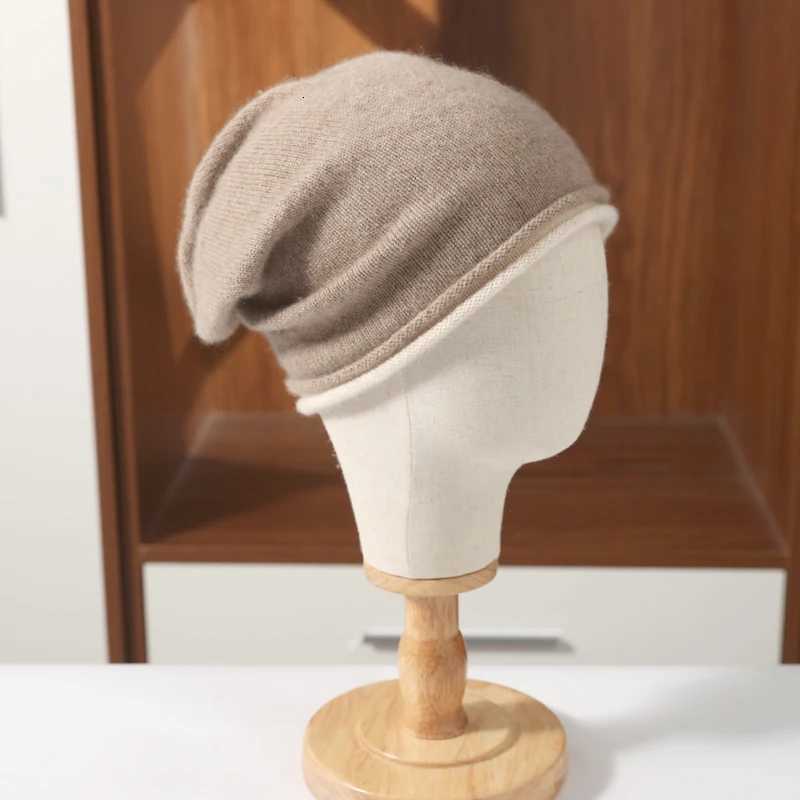 Winter Hat Regardss Of Gender Merino Wool Knitted 2024 New Wens Soft Warm Bean Hat Fashion Outdoor Curlybrimmed HatW251023