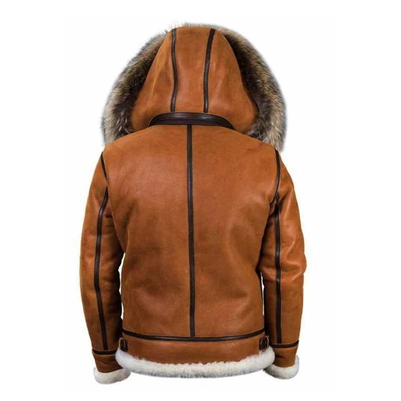 Plush Jacket Men Integrated Leather Fur Comfortable Thick Insulation Long Sleeved Solid Color Casual Versatile Zippered Jacket W251023
