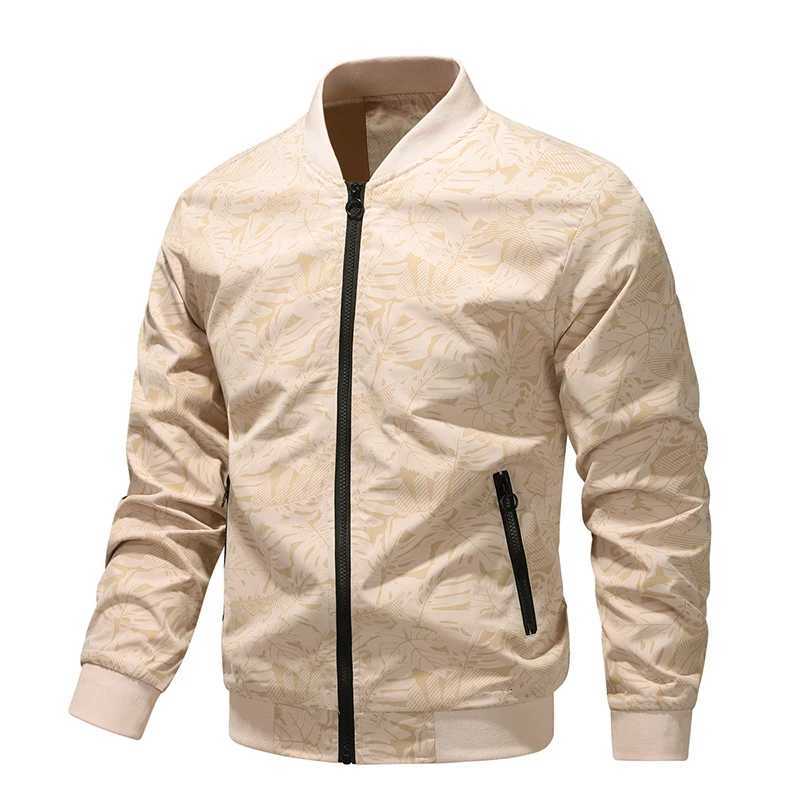 Korean Floral Print Aviator Jacket Men Casual Loose Fashion Trend High Street Stand Collar Coat Mens Versatile Baseball Jackets W251023