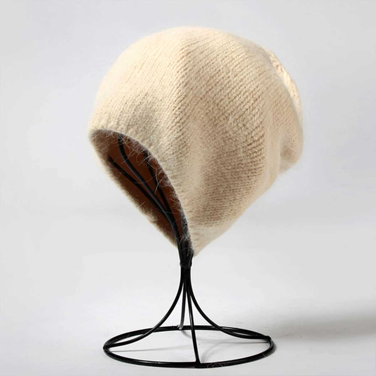 Unisex Soft Thin Rabbit Hair Slouchy Knit Beanie Stocking Winter Warm Candy Color Ski Windproof Hat Plain Fashion Beanie HatW251023