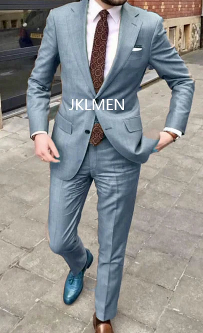 Mens Suit Handsome Casual 2 Piece Suit For Men Wedding Tuxedos Notched Lapel Groomsmen Business Prom Blazer 251020