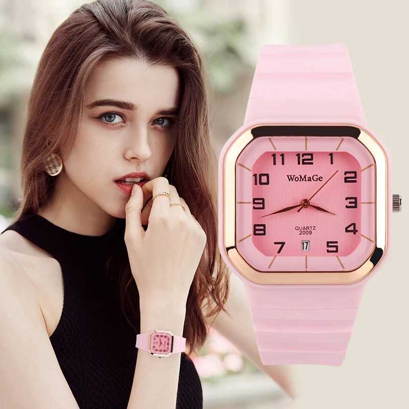Womens Watch Simple Silicone Strap Womage Fashion Quartz Rectangle Dial Watches Ladies Casual Female Clock montre femme saatiL251023