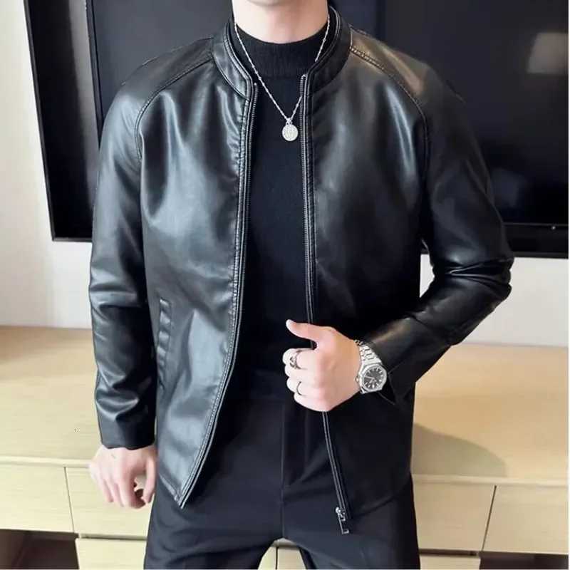 2024 Spring Men Bomber Leather Jacket Fashion Casual Varsity Jacket Unisex Baseball Coats Motorcycle Leather College Jacket W251023