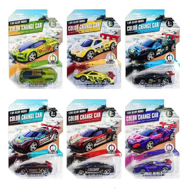 164 Magic Color Changing Racing Car Model Temperature Sensitive Inertia Pull Back Cars Toys CrashResistant Durable Boys GiftT251023