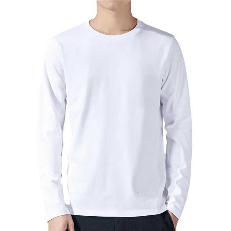T Shirt For Men Cotton Long Sleeve Tshirts Solid Color Mens Clothing Full Length Sleeve For Spring And Autumn UndershirtsXJ251023