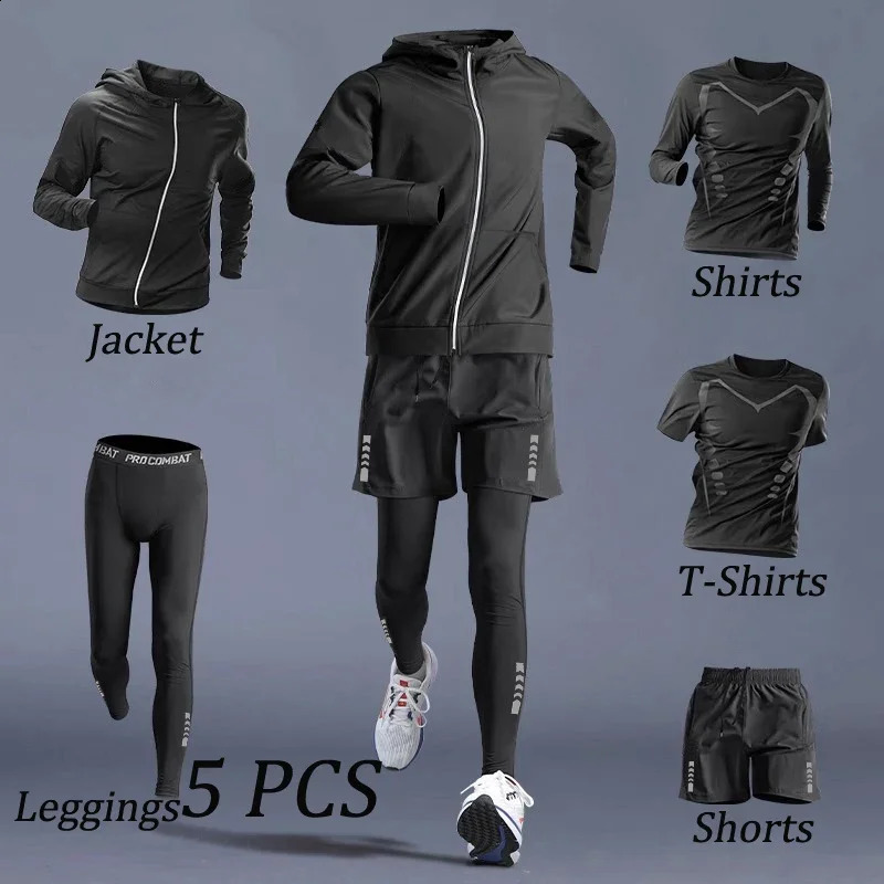 Autumn 57 PCS Sports Suit Mens Running Training Wear Fitness Outwear Quick Dry Clothes Morning Cycling Clothing Sportswear Men 251023
