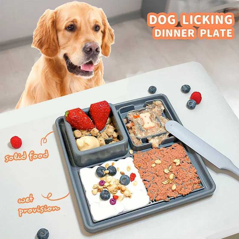 Dog Cat Tableware Antichoking Bowl Food Grade Organosilicon Multifunctional Slow Mat Licking Mat ith Suction Cup Pets Supplies Y251023