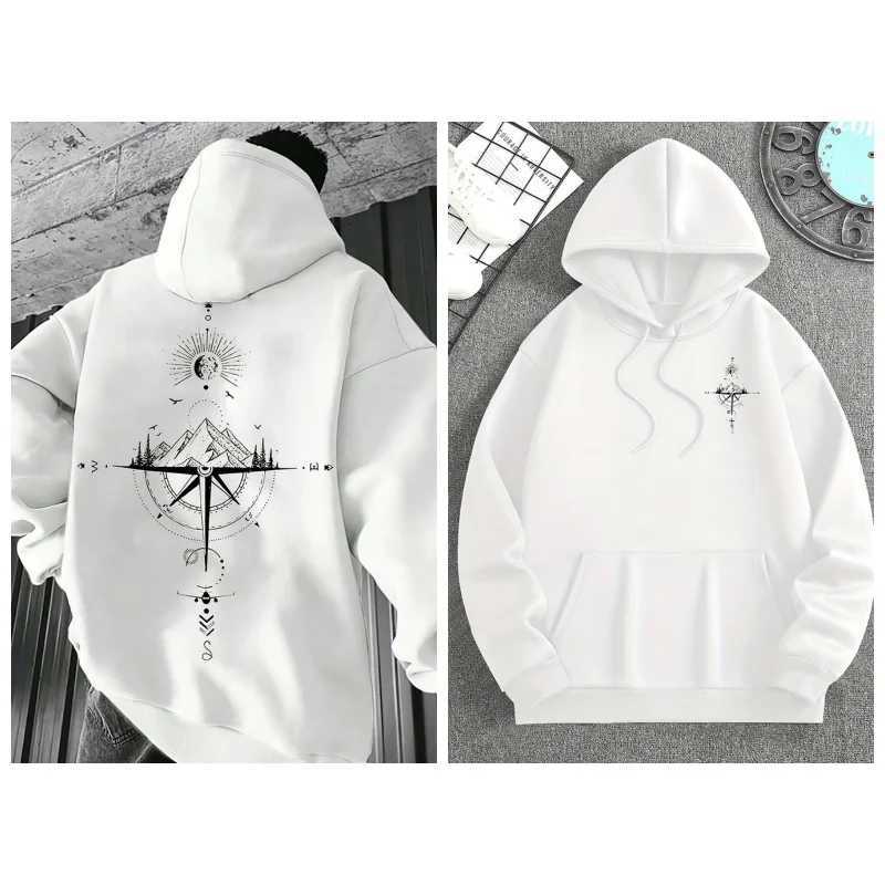 2025 New Year Mens Loose Fit Hooded Pullover Sweatshirt Hot in Crossborder TradeT251023