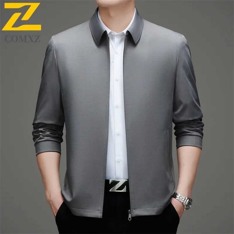 Comxz Men Lapel Jacket Business Casual Light Luxury Golf Travel Wedding Slim Fit Coat Spring Autumn Outerwear Lightweight Blazer W251023