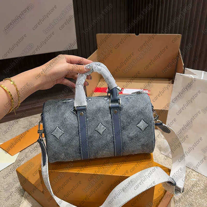 Shoulder Bags Vintage Handbags Denim Flower Designer Bag Print Women Tote Bag Keepall Crossbody Shoulder Bags Fashion Street Pillow Bags AAA8