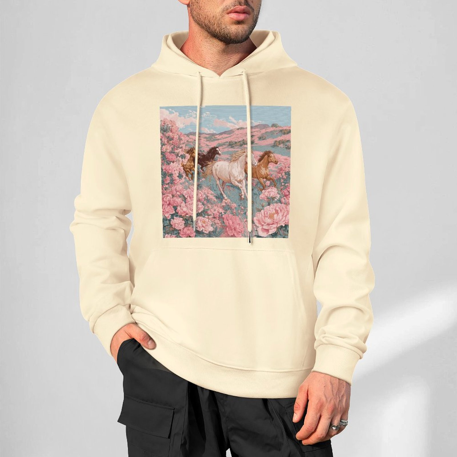 H Designer Fall Winter Hoodie Luxury Horse Print Design Unisex Long Sleeve Streetwear Hip Hop Oversized Fit Hoodie Men's Fashion Apparel H35