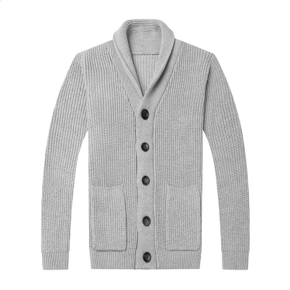 High End Wool ner Thick Korean Autum Winter Fashion Cable Knit Sweater Jacket Men Casual Coats Mens Clothing 251023
