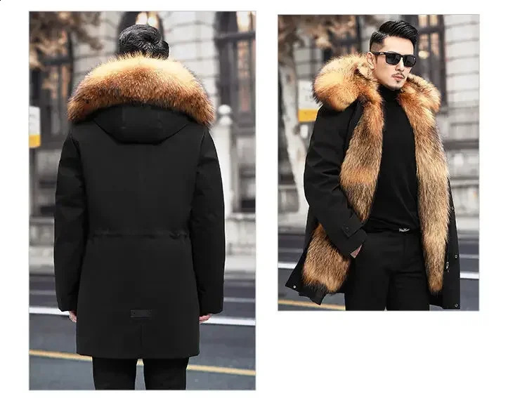 Style Overcomes Mens Mink Inner Tank Winter Item B Warm Fur Integrated Coat Medium Long 251023