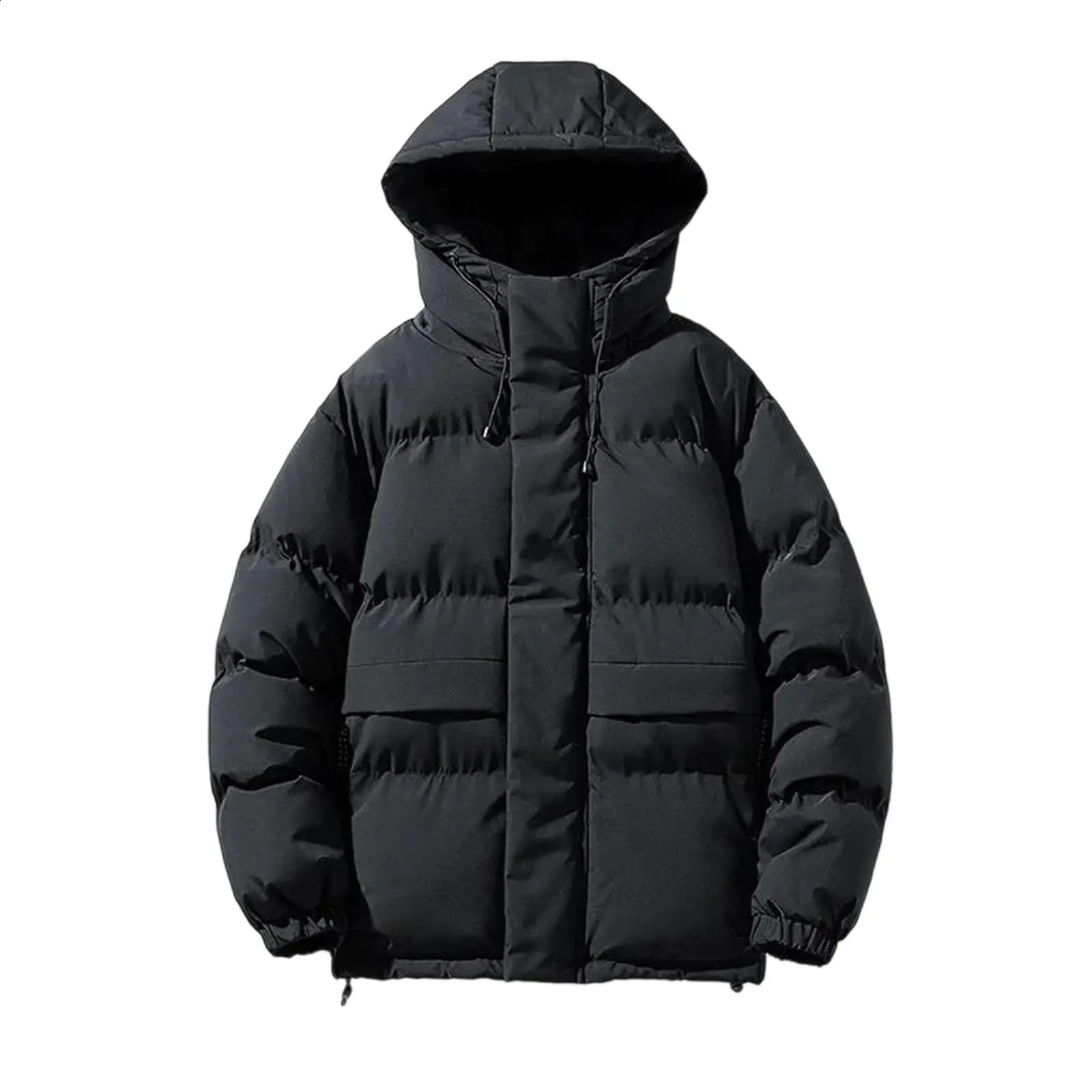 Mens Hooded Casual Overcoat Warm Outdoor Cottonpadded Jacket Trendy Loose Retro Bread Coat 251015