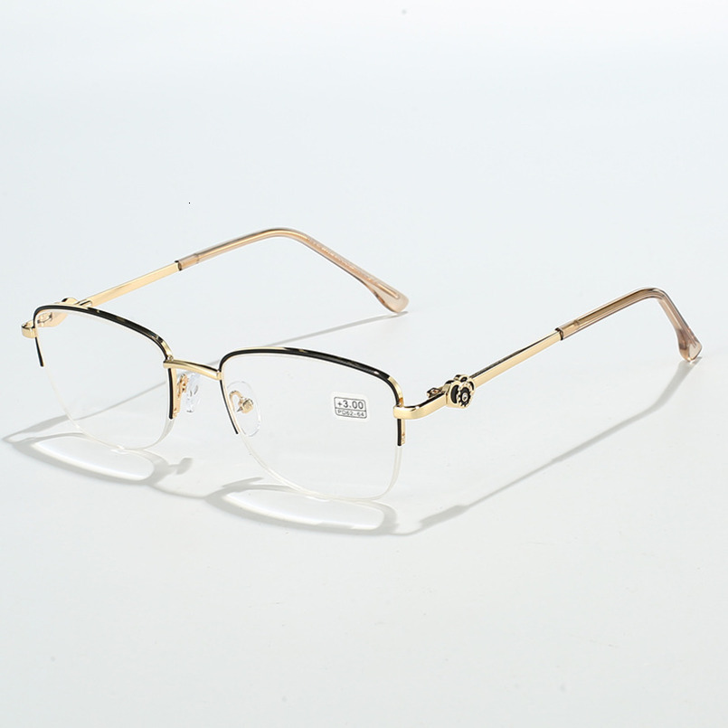 Ultra Light Black Half Glasses Men's Square Eye Big Face Slimming Myopia Can Be Matched with Degree Frame