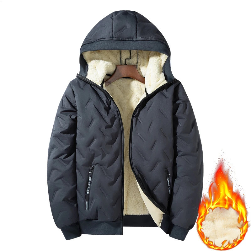 Mens hooded warm short jacket winter zipper pocket jacket outdoor sports and leisure work clothes windproof cotton jacket 251013