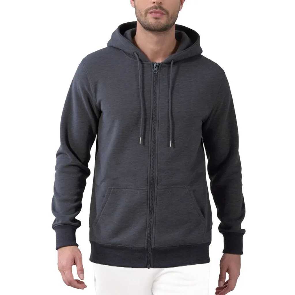 Autumn New Mens Hooded Sweatshirt Jacket Zipper Caidgan Solid Color Basic Simple Style Male Casual Streetwear Fashion TopT251023