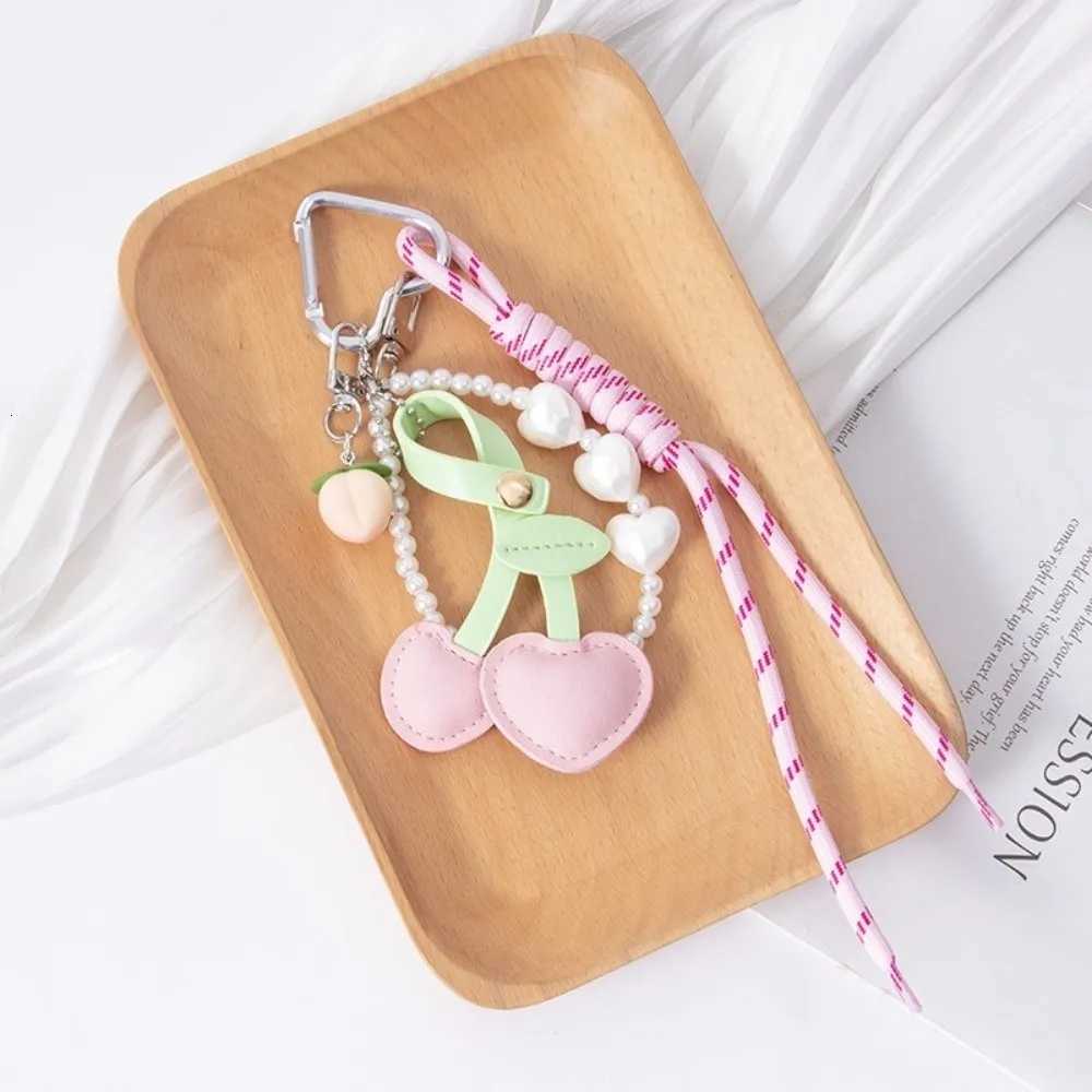 Red And Black Leather Rope Keychain Leather Material Charm Pendant Weaving Rope Keychain Weaving Style Ribbon Bag Charm Z251023