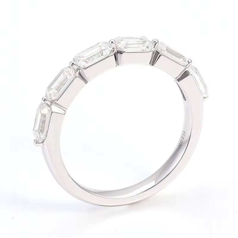 Half Setting 4x2mm baguette Cut DEF Moissanite Diamond Eternity Ring Band Fashion Jewelry Ring Women Jewelry