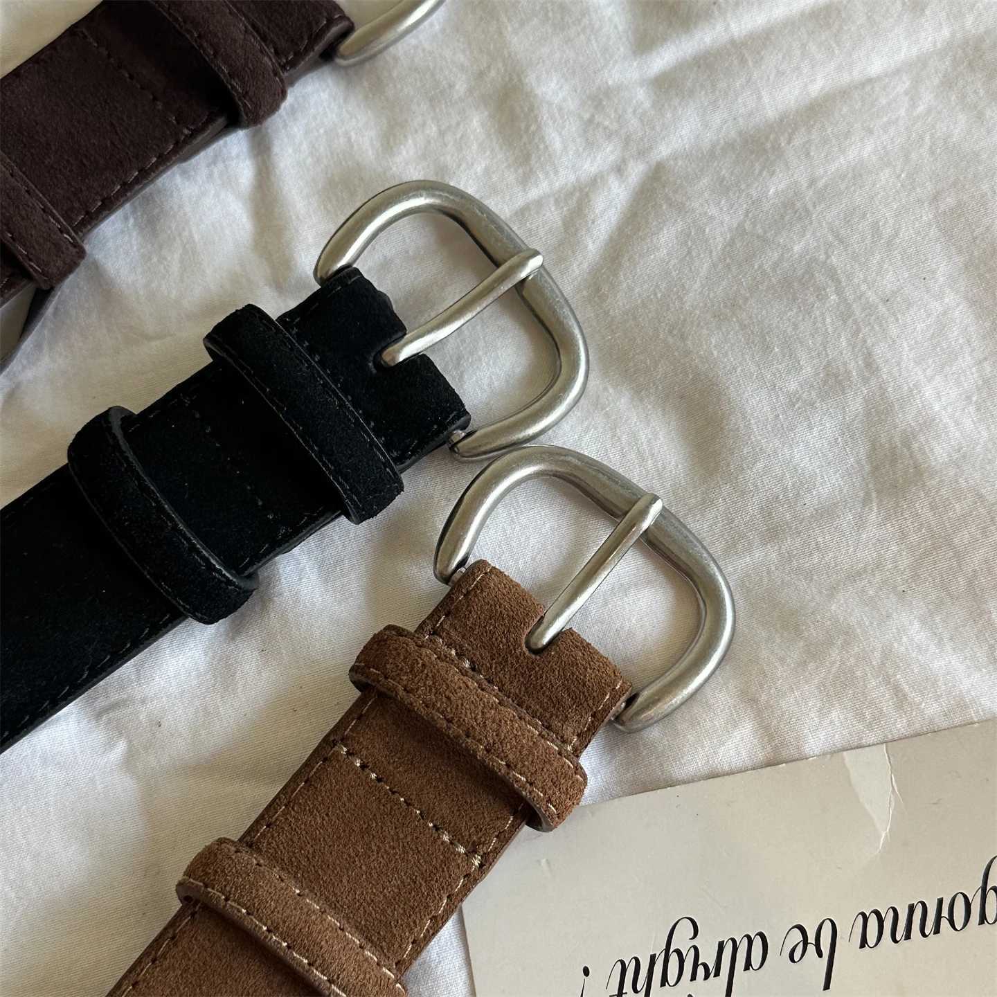 Retro Leather Belt for Women InfluencerApproved Luxurious VintageInspired Style Minimalist Suede Wide Waistband Autumn NewXJ251023