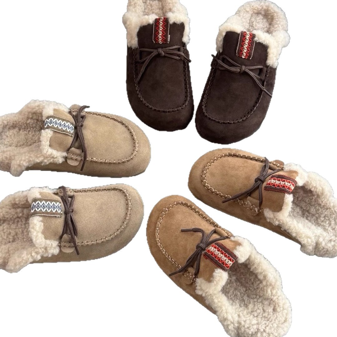 Free shipping designer slippers for womens flat slippers brown khaki Fashionable and versatile thick soled anti slip and plush thick cotton slippers