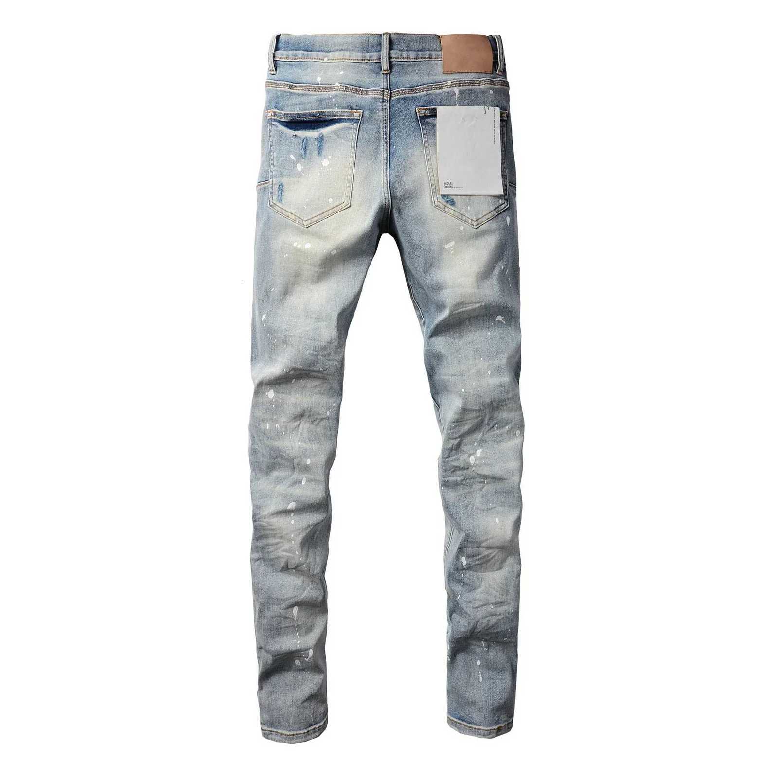2025 Jeans Mans High Strt Blue Ripped Distressed Skinny Jeans Low Rise Denim Trousers Fashion Repair Pants 9003 C251023