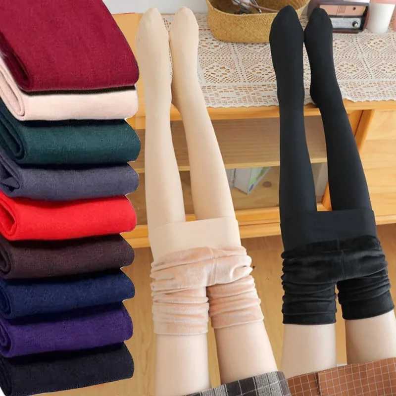 Women Winter Thicken Leggings Warm High Waist Solid Color Velvet for Female Thickened Velvet Pantyhose Stretchy Black TightsT251023