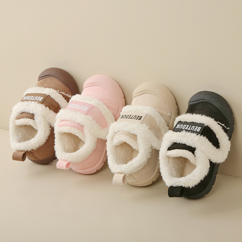 Toddler Winter Shoes Children Plush Boots Boys Girls Kids Warm Cotton Furry Shoes Happysteps Hook Loop Sizes US6C-US13C H1168