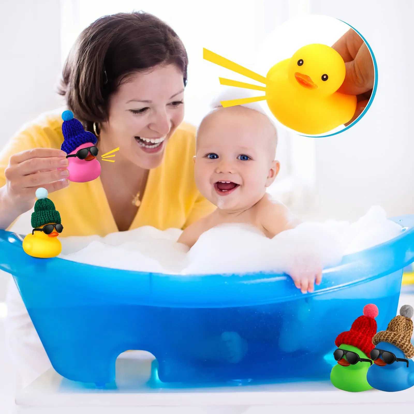 Mini Rubber Ducks with Sunglasses Hats Cruise Rubber Ducks in Bulk Gift Small Bathtub Toy for Hiding Party Favor J251023