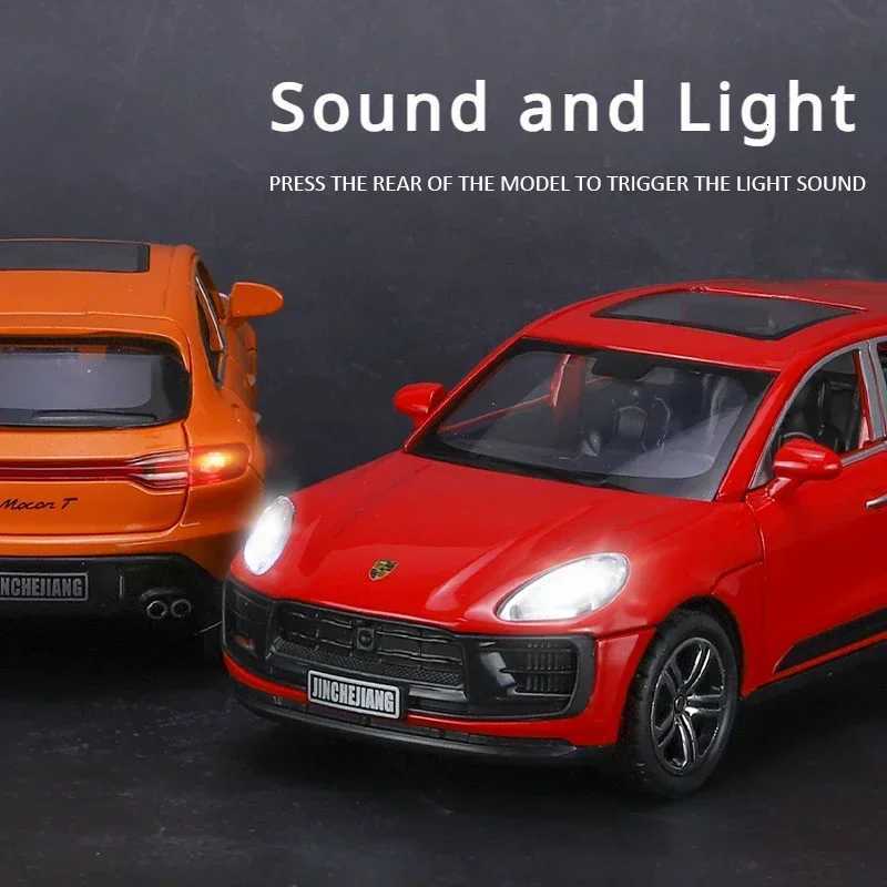 132 Macan T SUV Alloy Car Model Diecasts Toy Vehicles Metal Miniature Pull Back Sound Light Toy For Childrens GiftT251023