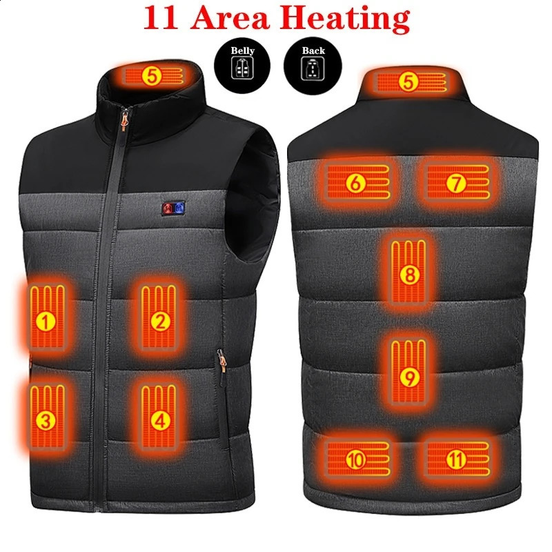 Heated Vest Unisex Charging Heating Clothing Cotton 11 Zone Constant Temperature Motorcycle Rider Gear 251023