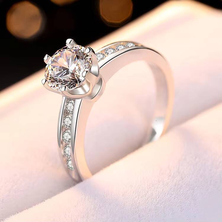 HighEnd Classic Fashion S925 Sterling Silver Wedding Ring for Women New Release Moissanite Diamond Jewelry