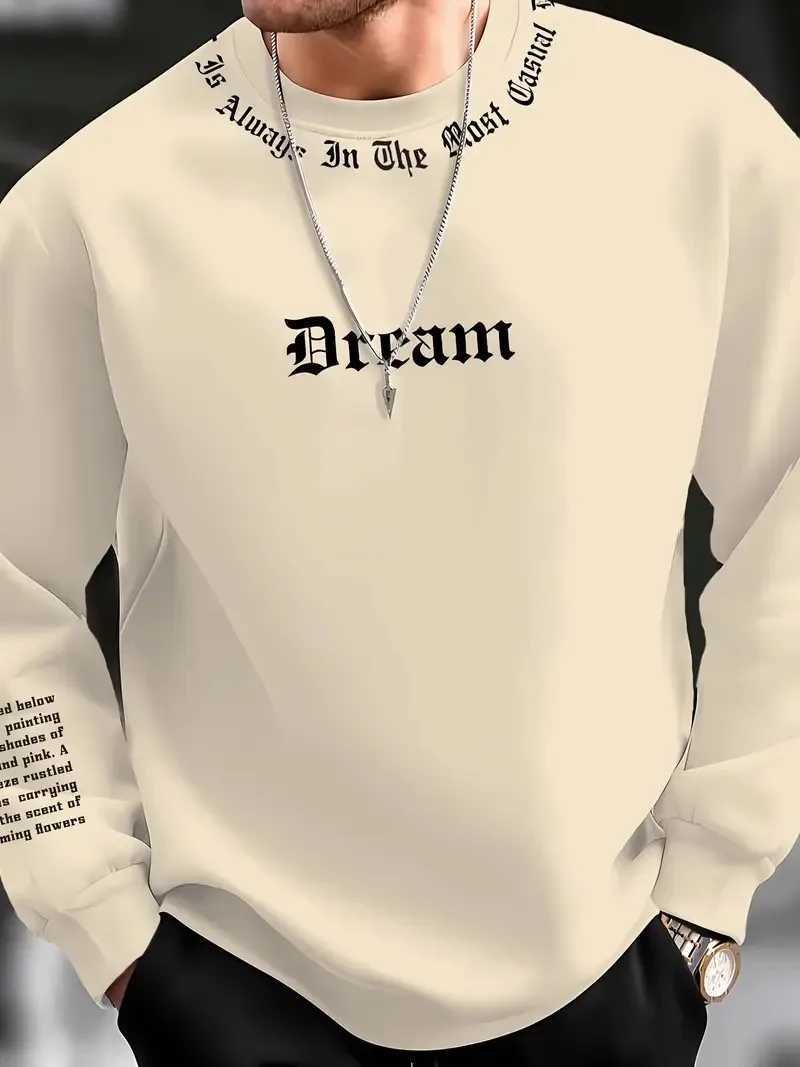 The new mens roundneck hoodie for Spring and Autumn 2025 features a casual and comfortable 3D letter print on the streetT251023