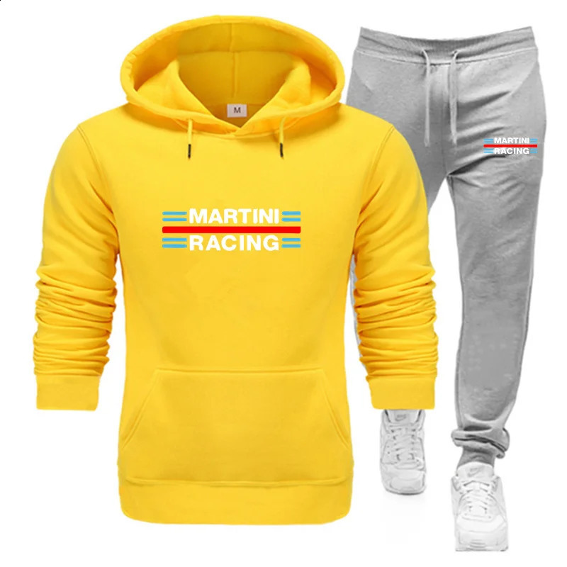 Martini Racing Hoodie Suit Mens Fashion Pants Casual Jogging Sports Wear Sweatshirt Autumn Winter 251023